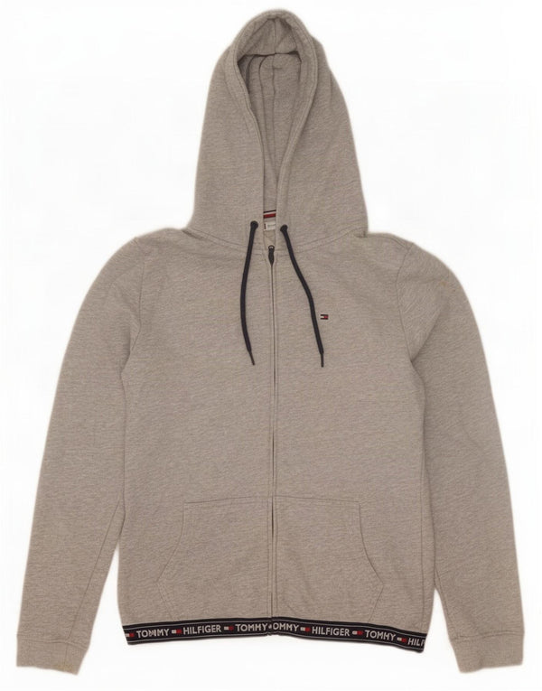 Tommy Hilfiger Herren-Kapuzenpullover mit grafischem Reißverschluss, groß, Grau, Farbblock