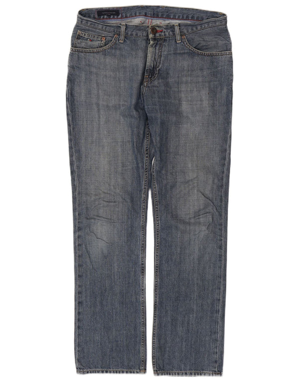 TOMMY HILFIGER Herren Straight Jeans W33 L32 Blaue Baumwolle