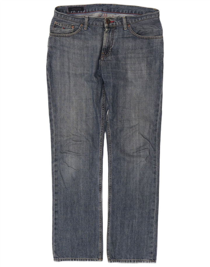 TOMMY HILFIGER Herren Straight Jeans W33 L32 Blaue Baumwolle