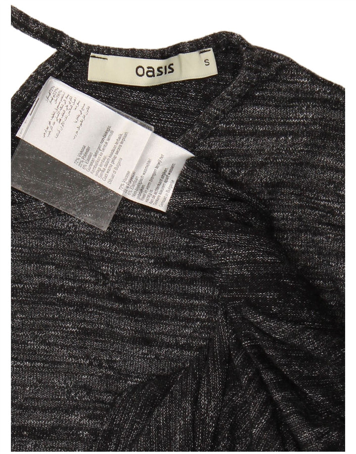 OASIS Womens Oversized Knit Blouse Top UK 10 Small Grey Flecked Viscose