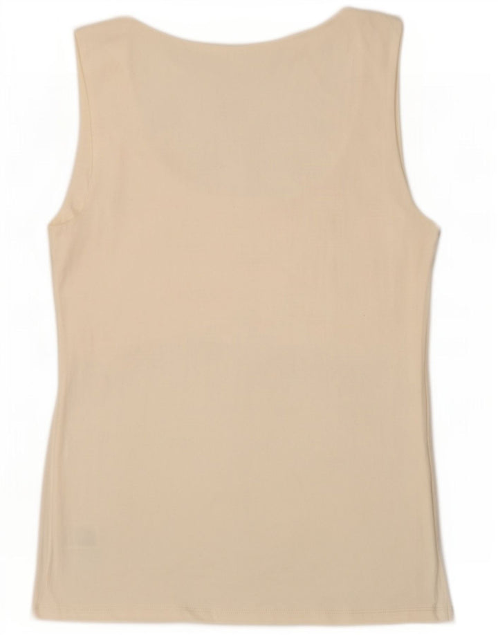 Zara Damen Weste Top UK 14 Large Off White Polyamid