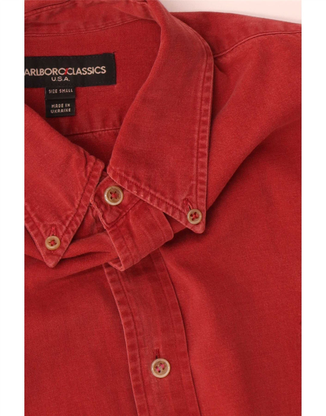Marlboro Classics Herrenhemd, klein, aus roter Baumwolle