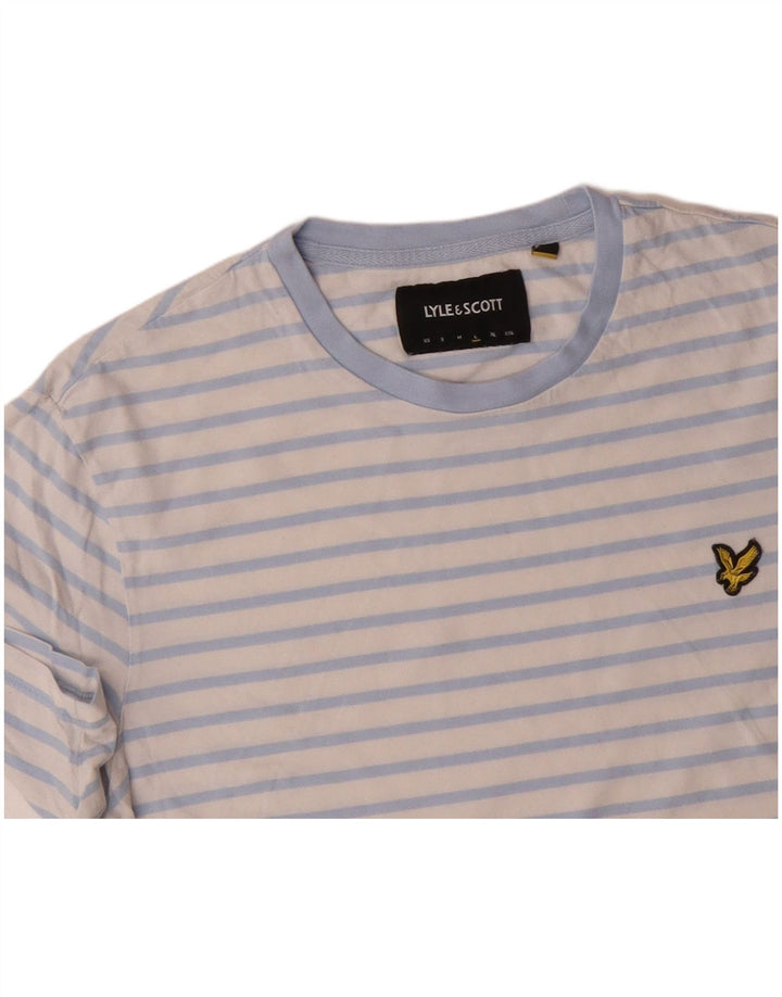 LYLE & SCOTT Damen T-Shirt Top Große weiß gestreifte Baumwolle
