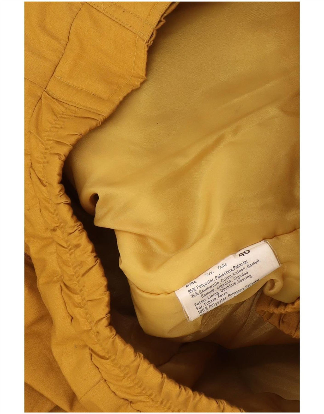 Vintage Damen Übergroße Bomberjacke EU 40 Mittelgelbes Polyester