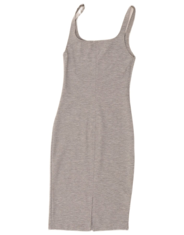 Zara Damen Trafaluc ärmelloses, figurbetontes Kleid, Größe S, Grau meliert