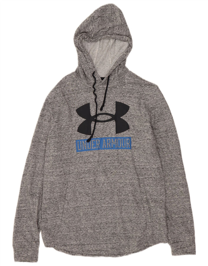 Under Armour Herren-Kapuzenpullover mit Grafik, mittelgrau gefleckte Baumwolle