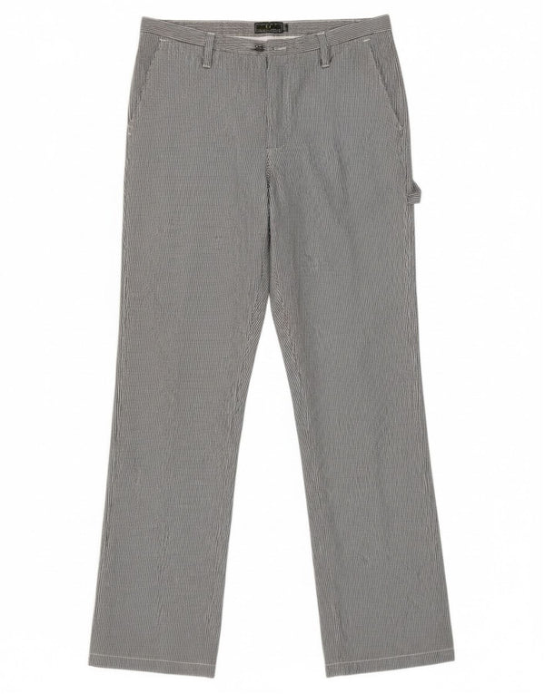 Fred Perry Damen Chinohose IT 40 Small W26 L28 Schwarzer Nadelstreifen