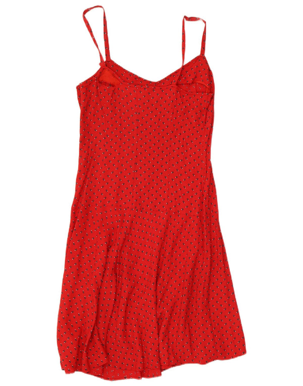 Marella Damen Slip-Kleid UK 12 Mittelrote Viskose mit Blumenmuster