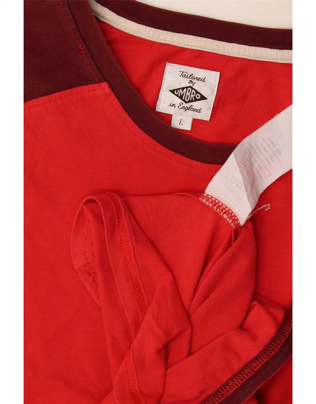 Umbro Herren T-Shirt Top Large Rot Colourblock