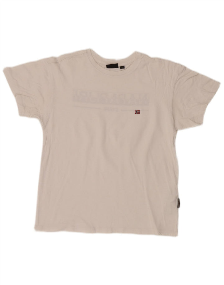 Napapijri Herren-T-Shirt mit Grafik, Größe S, weiße Baumwolle