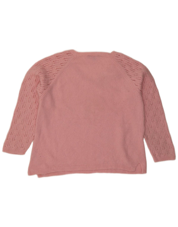 Crew Clothing Damen-Pullover mit V-Ausschnitt, UK 18, XL, rosa Wolle