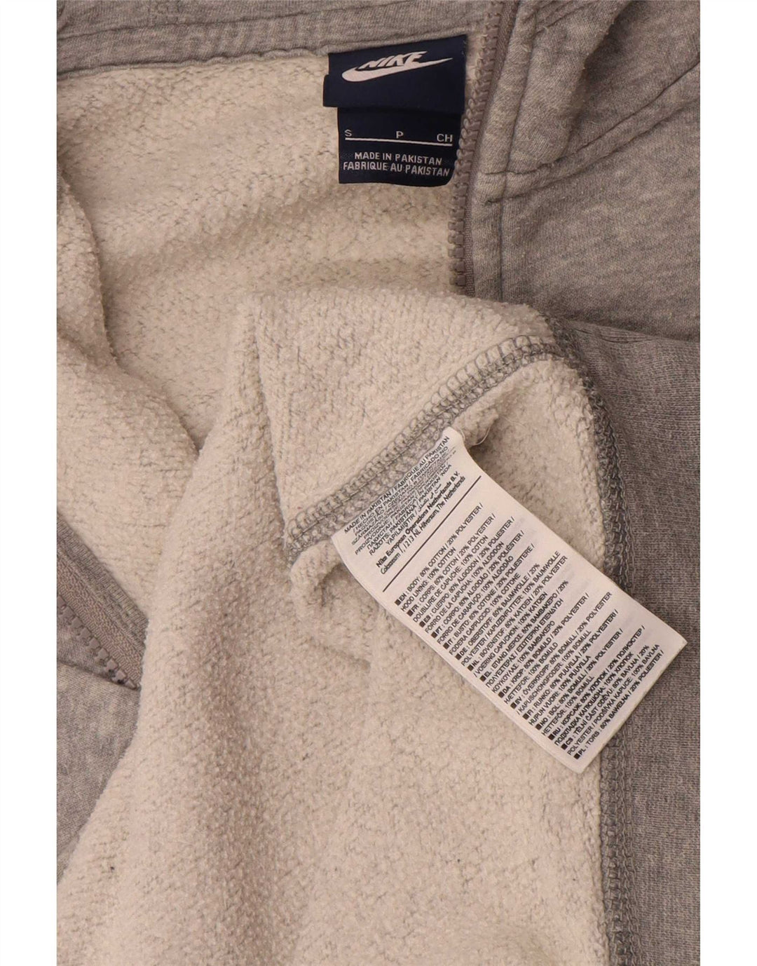 Nike Herren-Kapuzenpullover mit Reißverschluss, klein, grau gefleckte Baumwolle