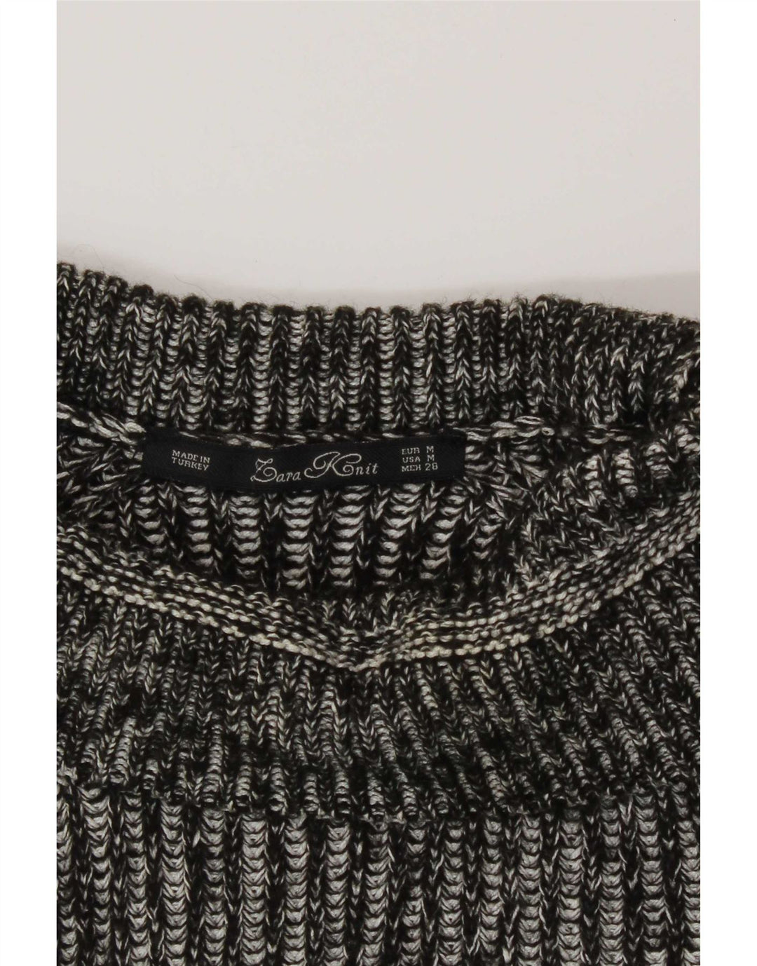 Langer Rollkragenpullover für Damen von Zara, Gr. 14, Mittelgrau meliert