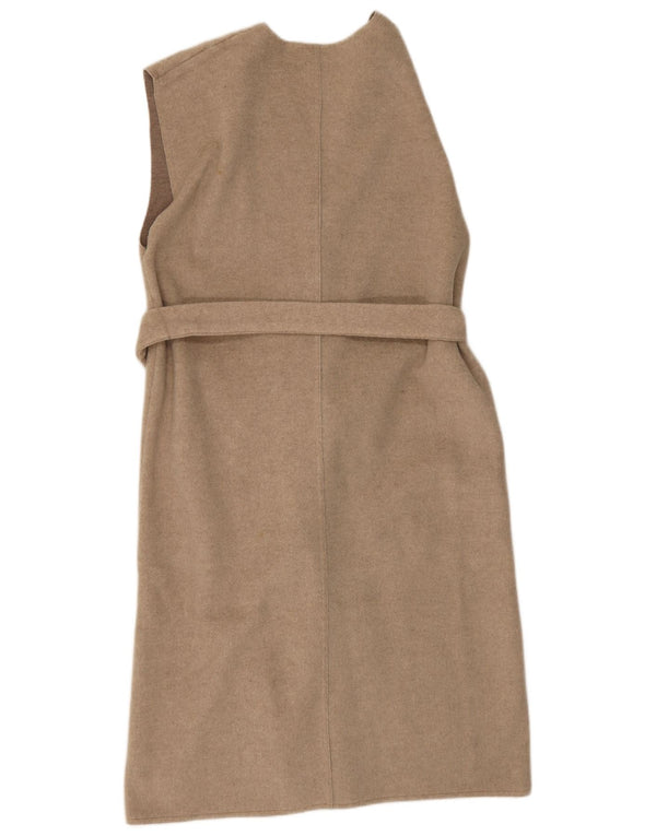 Langer, ärmelloser Cardigan-Pullover für Damen von Zara, Gr. 14, Mittelbeige