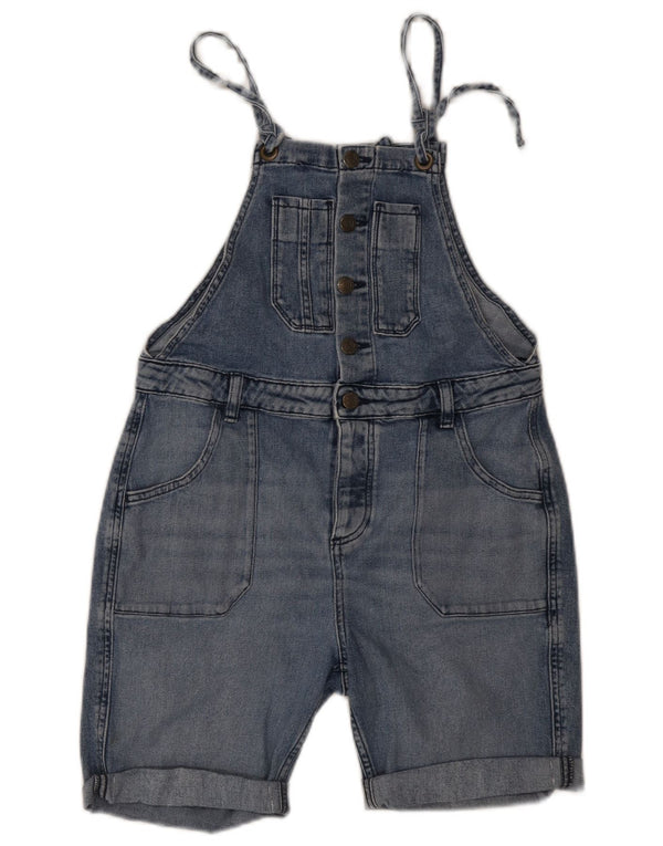 Fat Face Damen Latzhose Denim Shorts UK 12 Medium W30 Blaue Baumwolle
