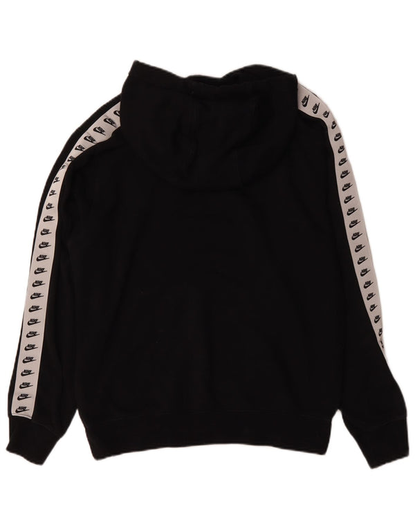 Nike Mens Graphic Hoodie Jumper Small Black Colourblock Cotton