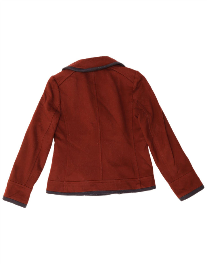 J. Crew Damen Übergroßer Pea Coat US 2 XS Kastanienbraune Wolle