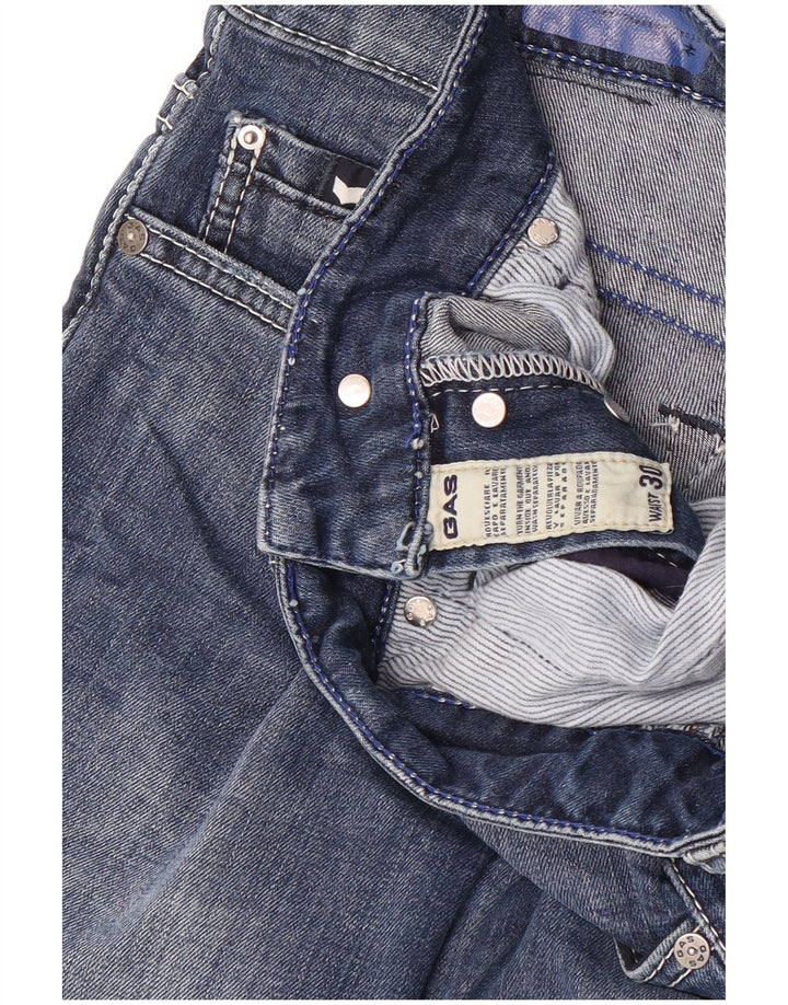 Gas Herren Denim-Bermudashorts W30 Mittelblau