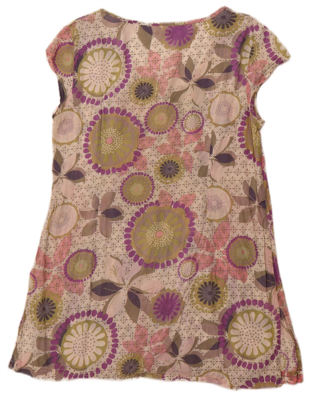 WHITE STUFF Damen-Basic-Kleid, UK-Größe 44, Mittellila, Blumenmuster, Baumwolle