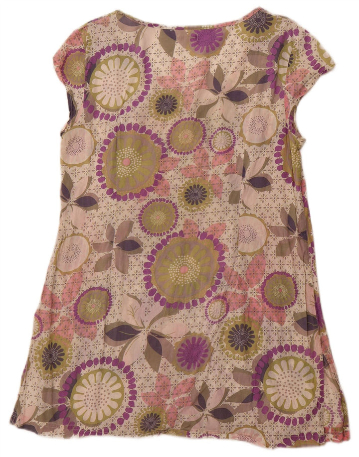 WHITE STUFF Damen-Basic-Kleid, UK-Größe 44, Mittellila, Blumenmuster, Baumwolle