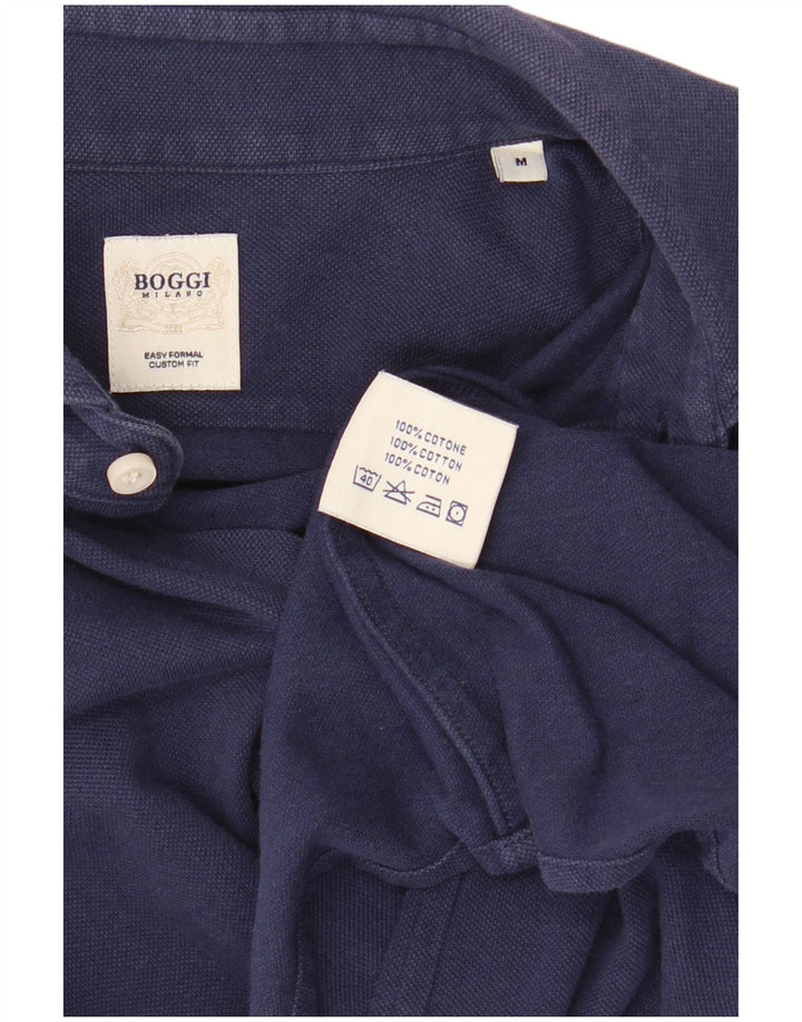 Boggi Herren-Milano-Hemd, mittelgroß, marineblau, Baumwolle