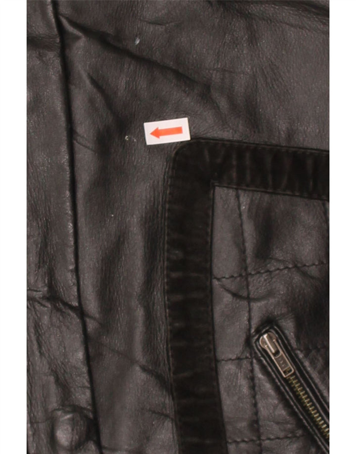 VINTAGE Womens Bomber Jacket EU 38 Medium Black