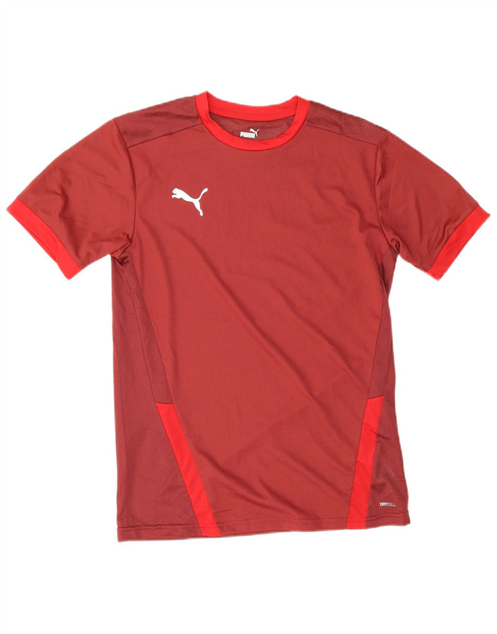 Puma Herren T-Shirt Top Medium Burgunderrot Colourblock Polyester