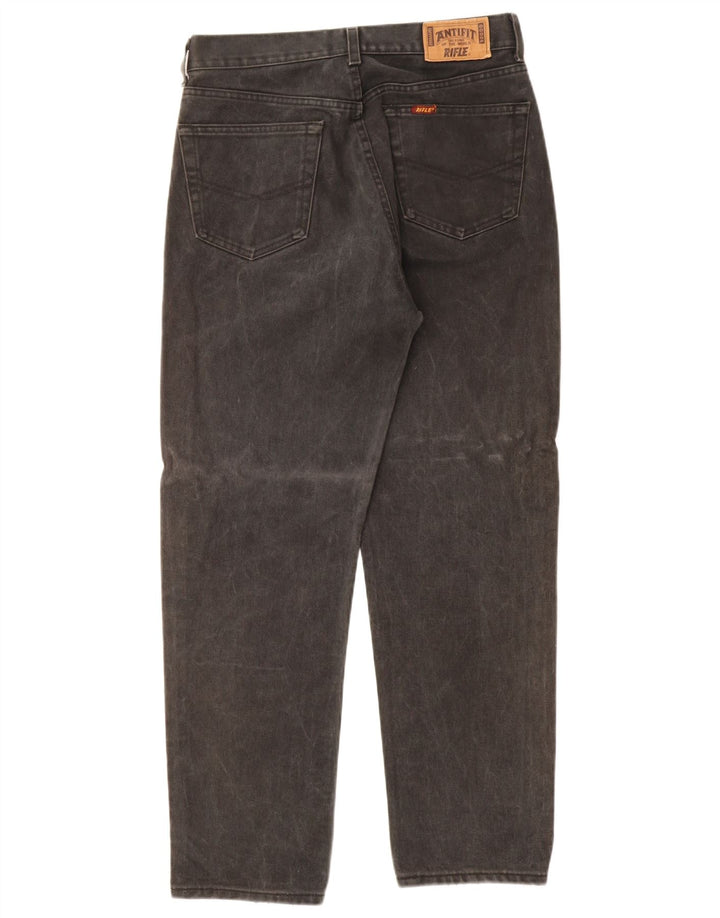 Rifle Herren Tapered Jeans W33 L30 Schwarze Baumwolle