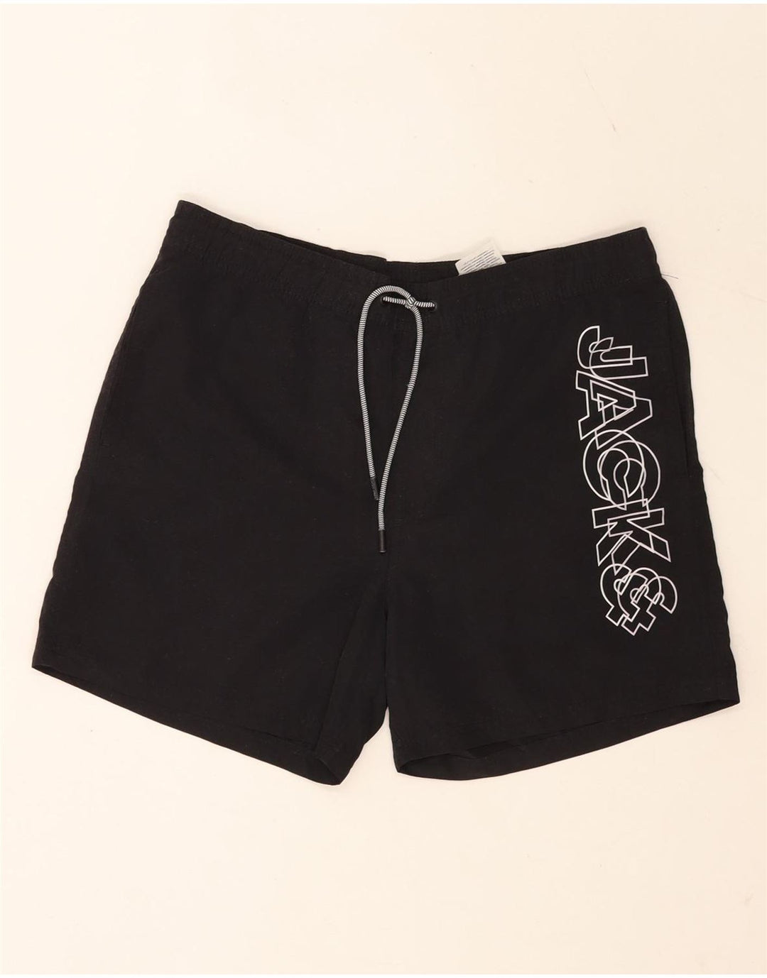 Jack & Jones Herren Badeshorts mit Grafik, Mittelschwarz, Polyester