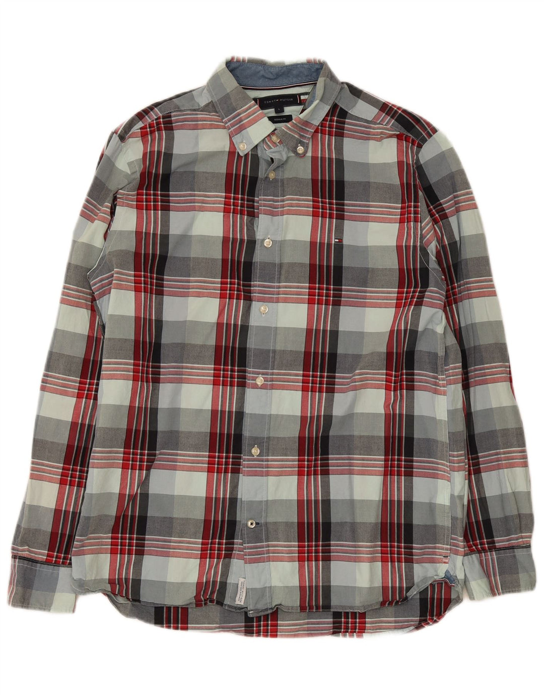 Tommy Hilfiger Herren-Hemd mit normaler Passform, groß, mehrfarbig, kariert, Baumwolle