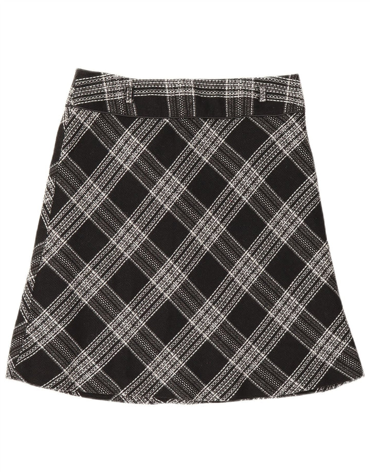 Bay Damen-A-Linien-Rock UK 12 Medium W30 Schwarz kariertes Acryl