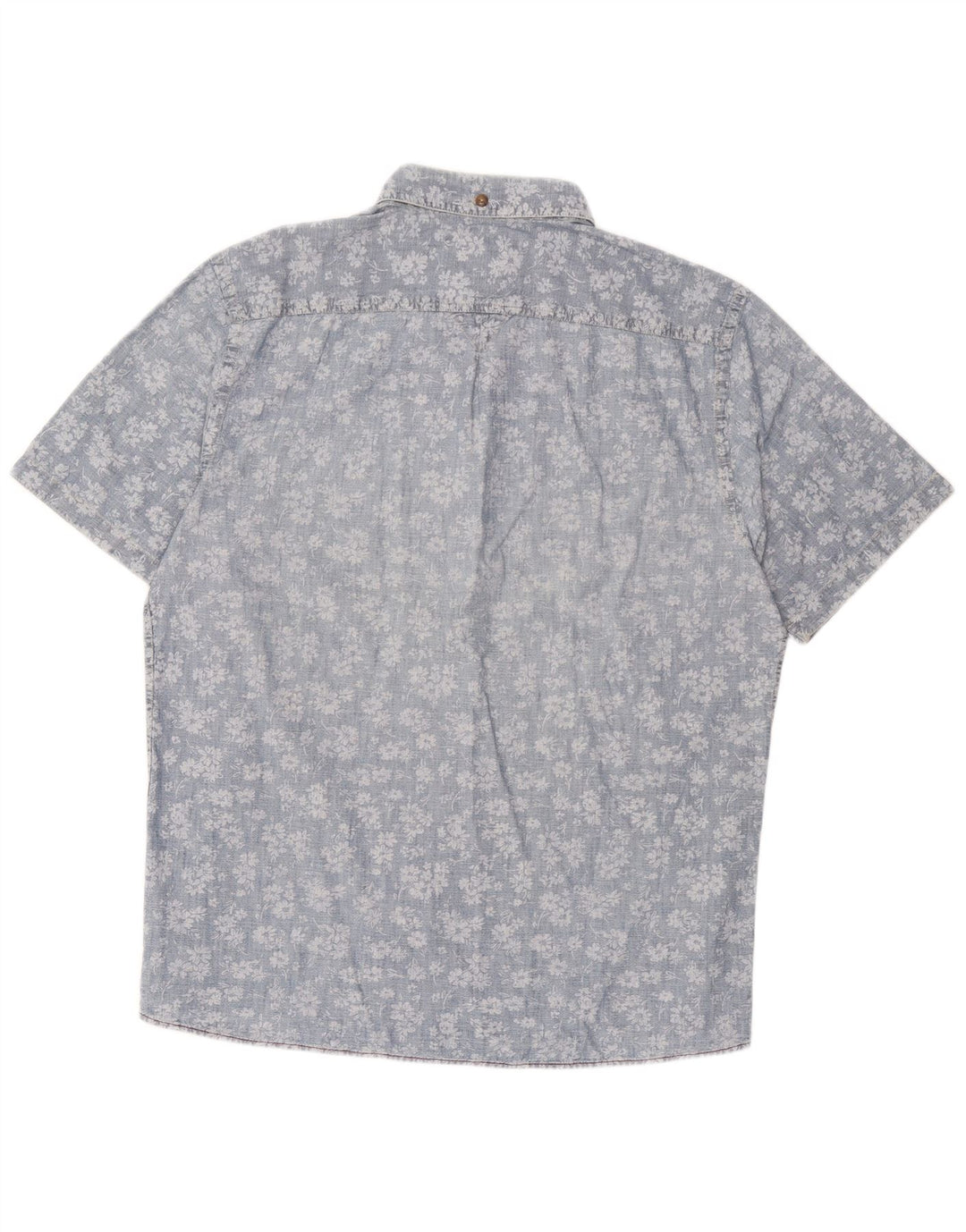 Marlboro Classics Herren-Pulloverhemd, kurzärmelig, schmale Passform, 2XL, blaues Blumenmuster