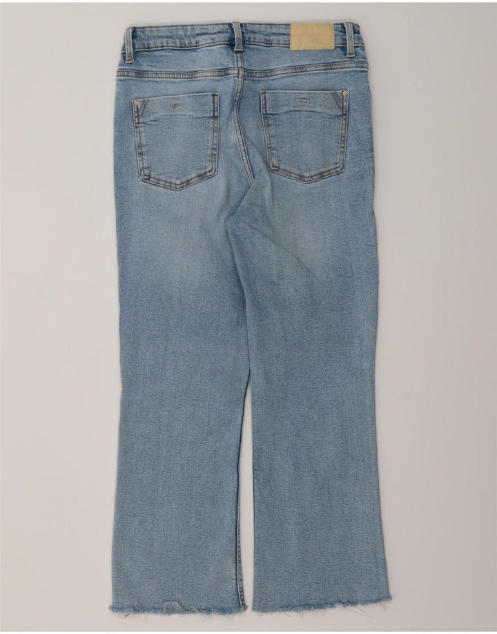 ZARA Damen Crop Bootcut Jeans EU 40 Medium W30 L25 Blaue Baumwolle