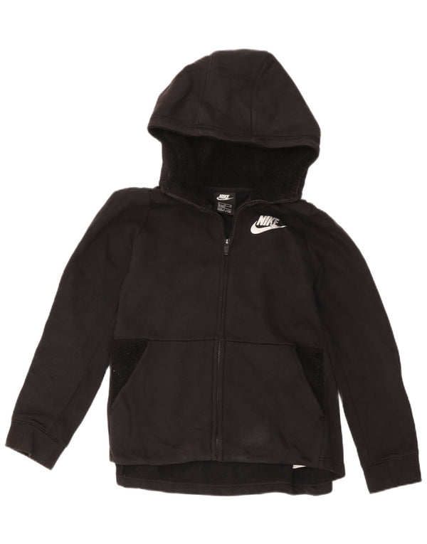 Nike Mädchen-Kapuzenpullover mit Reißverschluss, 13–14 Jahre, XL, schwarze Baumwolle