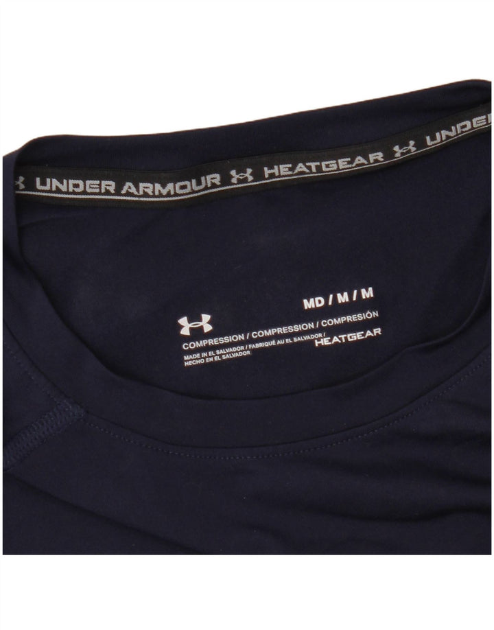Under Armour Herren Heat Gear T-Shirt Top Medium Marineblau Synthetik