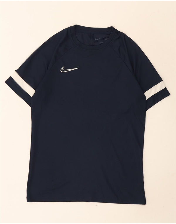 Nike Herren Dri Fit T-Shirt-Oberteil, mittelgroß, Marineblau, Farbblock
