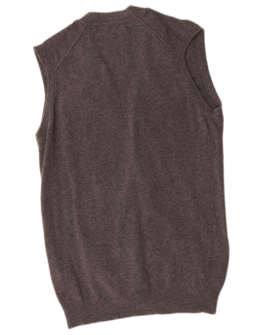 Massimo Dutti Ärmelloser Herren-Cardigan-Pullover aus mittelgrauer Wolle