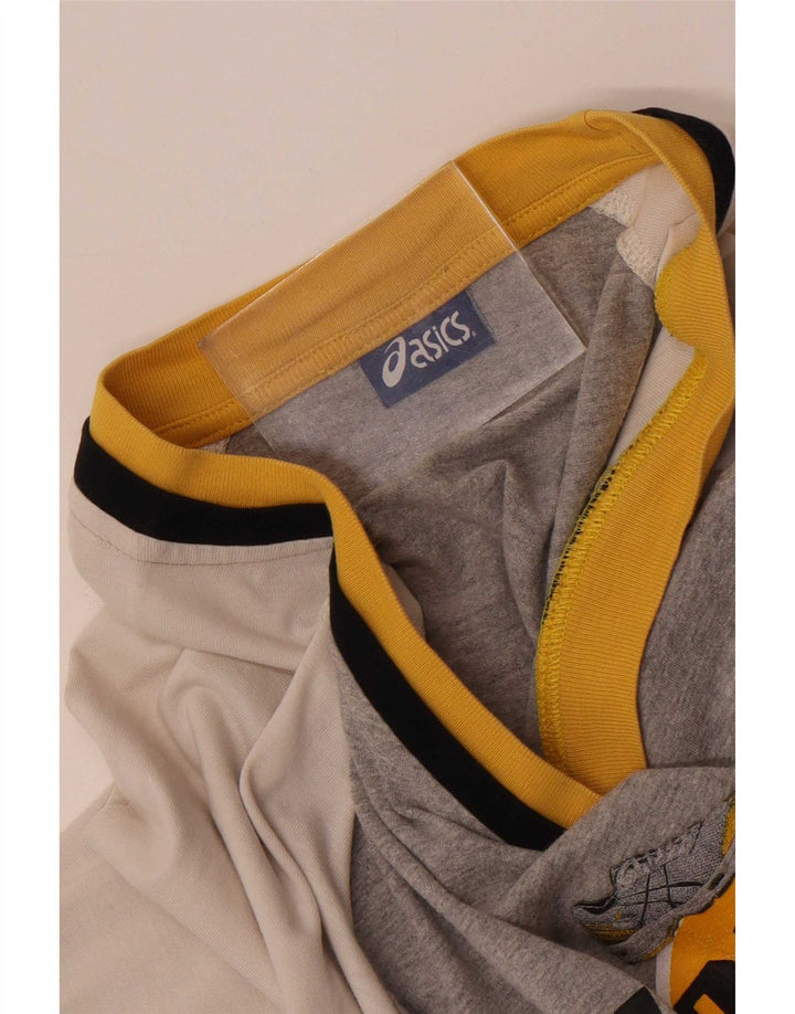 Asics Herren Grafik-T-Shirt-Oberteil, groß, Grau, Farbblock