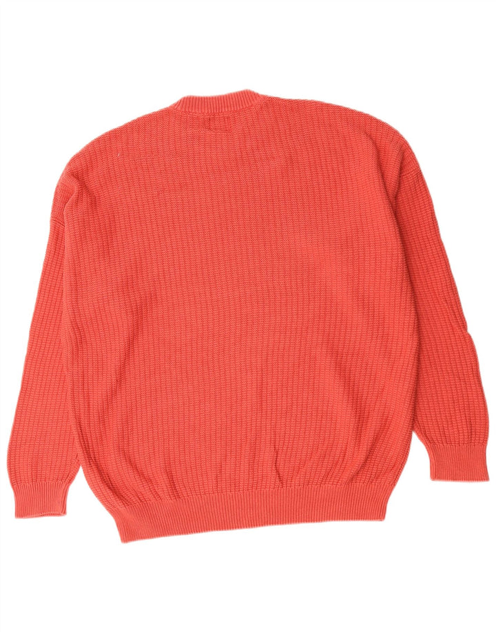 Zara Herren-Pullover mit Rundhalsausschnitt, mittelrote Baumwolle