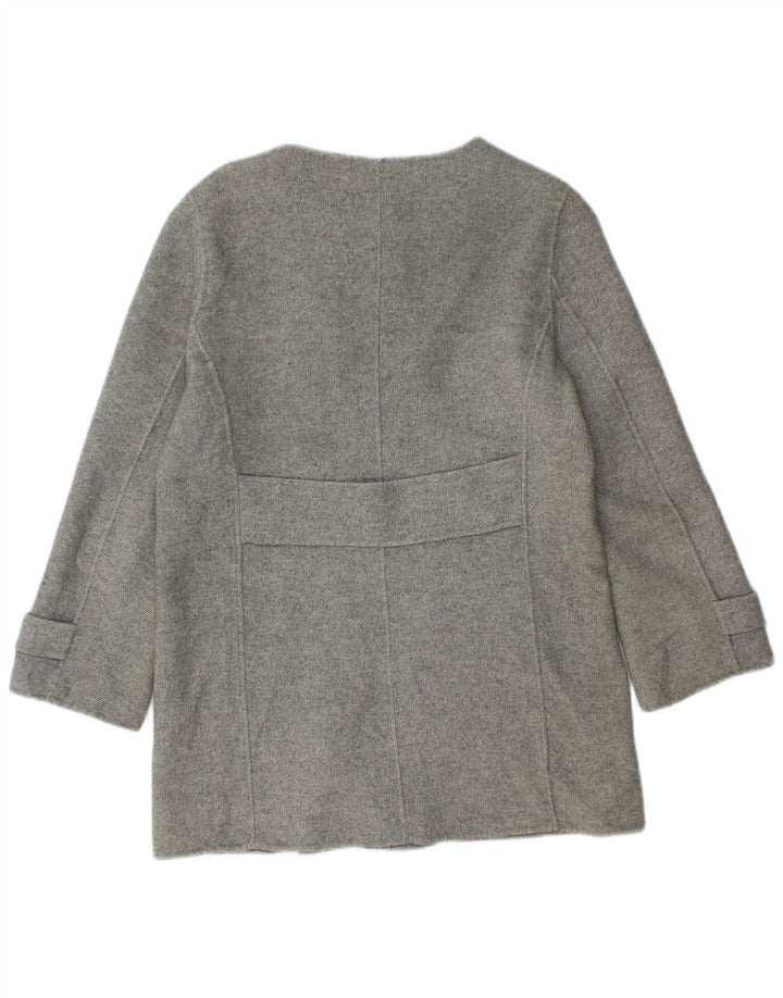 Zweireihiger Damenmantel von Zara, UK 12, mittelgraue Wolle