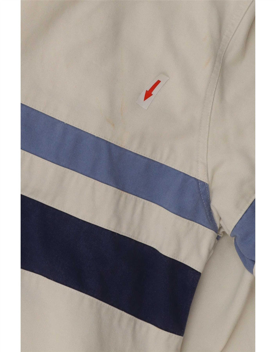 Crew Clothing Herren-Pulloverhemd aus mittelweißer, gestreifter Baumwolle