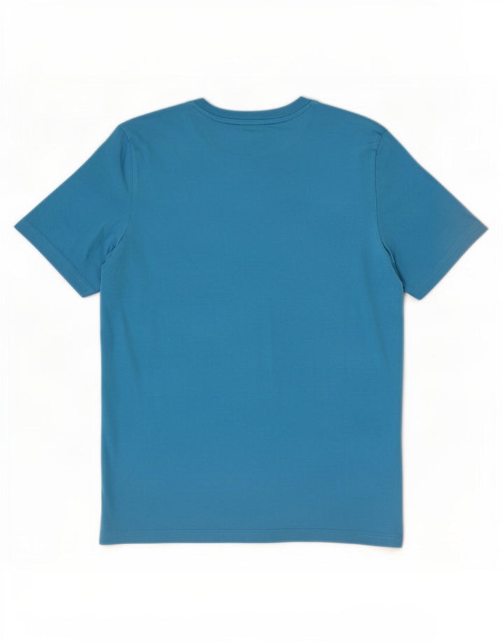 Puma Herren Grafik-T-Shirt-Oberteil aus mittelblauer Baumwolle