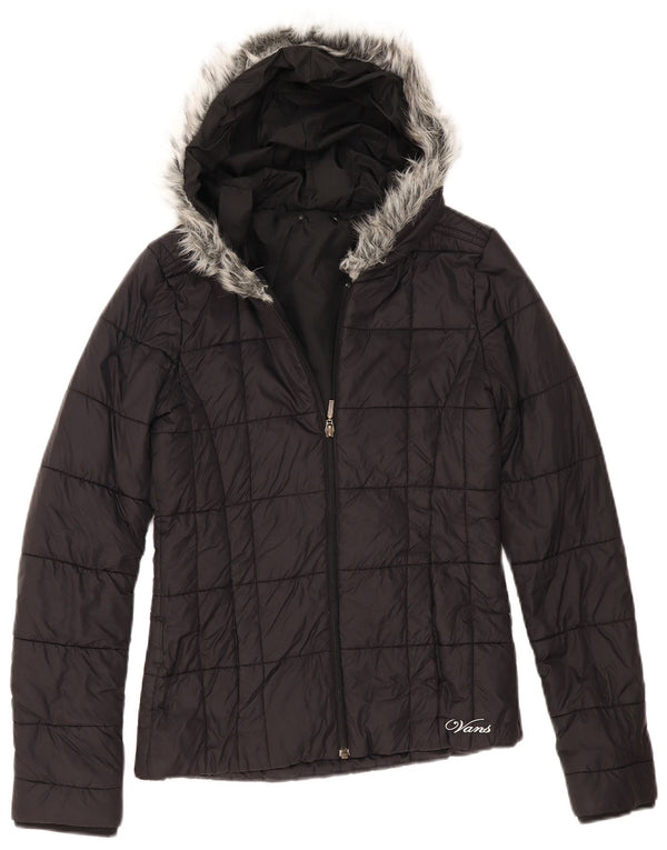 Vans Wattierte Damenjacke mit Kapuze, UK 10, Größe S, Schwarz