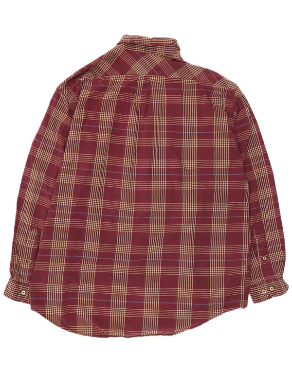 Marlboro Classics Herrenhemd 2XL Burgunderrot kariert Baumwolle