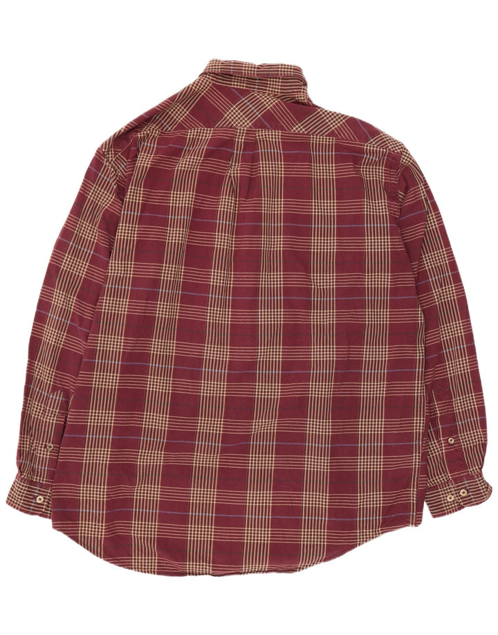 Marlboro Classics Herrenhemd 2XL Burgunderrot kariert Baumwolle