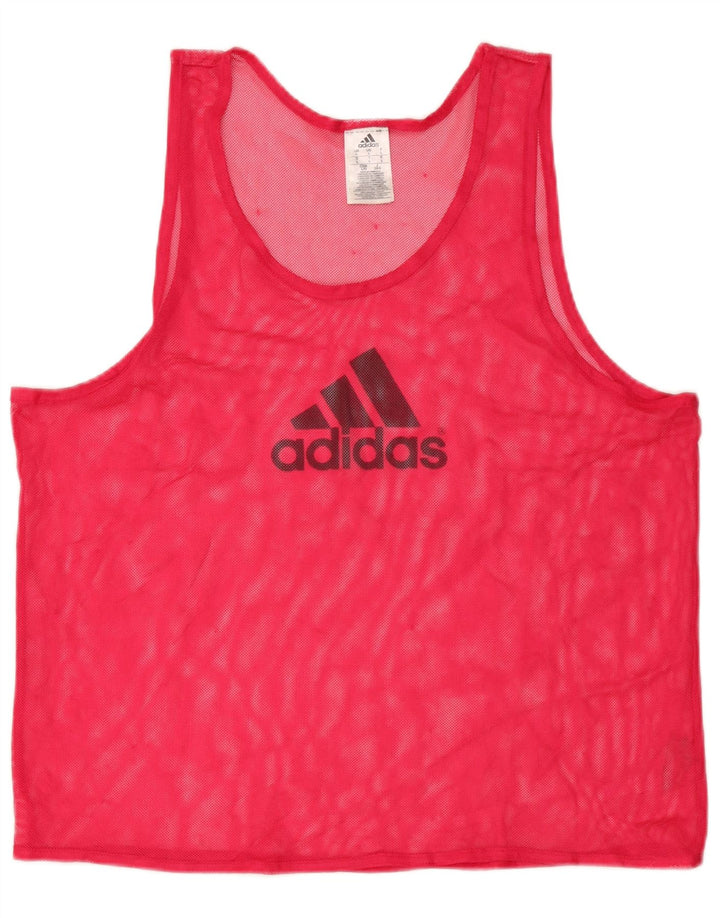 Adidas Herren durchsichtiges Grafik-Weste-Oberteil, groß, rosa, Polyester
