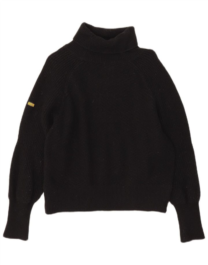 Barbour Damen-Pullover mit Rollkragen, übergroß, Gr. 10, Größe S, Schwarz, Baumwolle