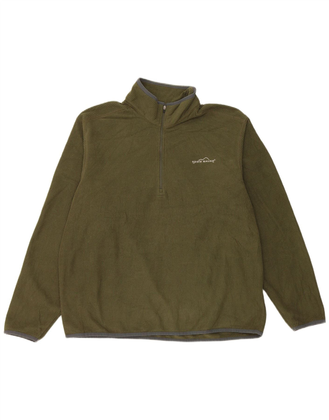 Eddie Bauer Herren-Fleecepullover mit Reißverschluss am Hals, großes grünes Polyester
