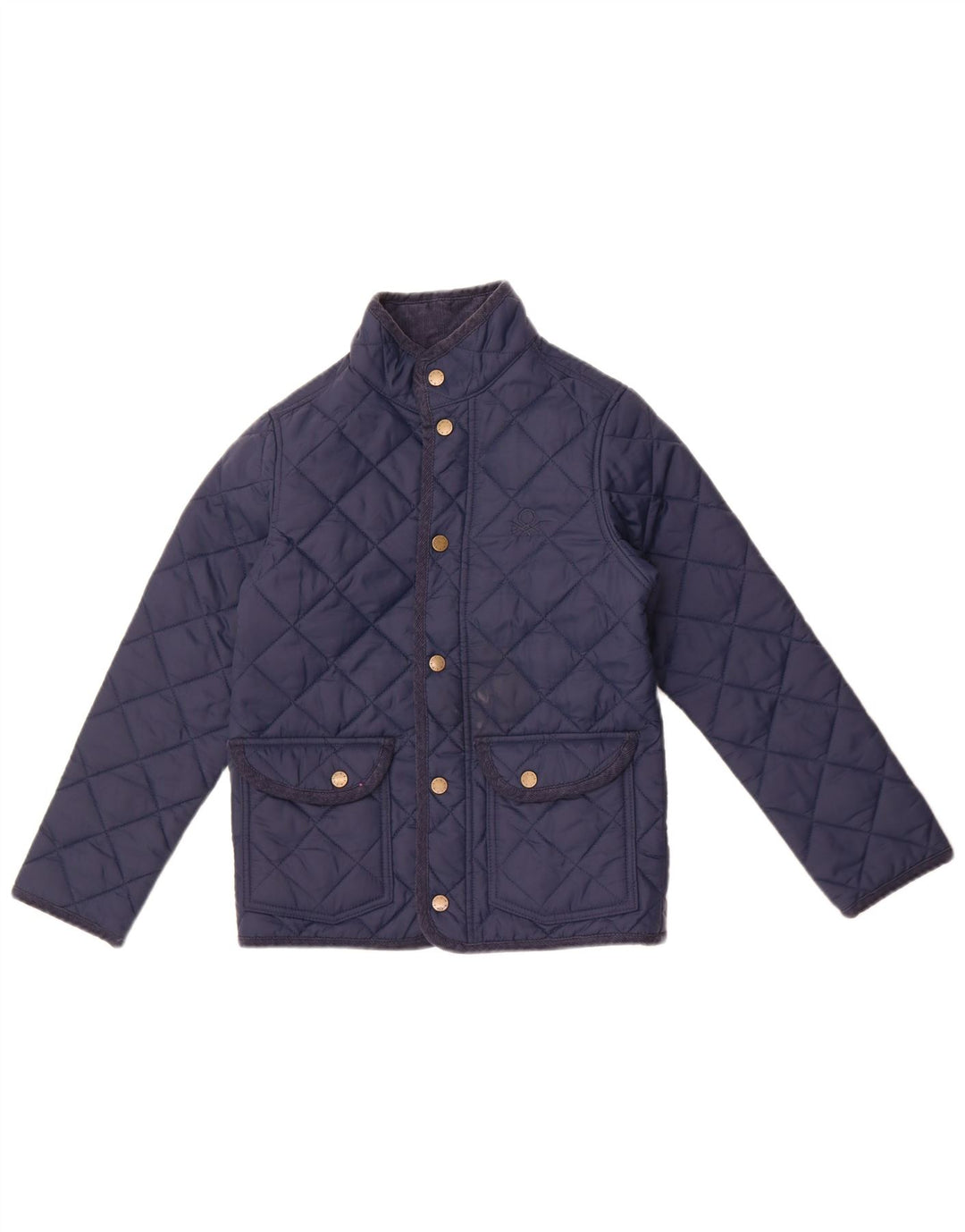 Benetton Damen Steppjacke UK 10 Small Marineblau