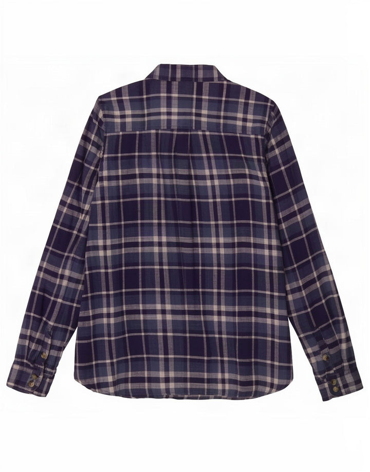 Fat Face Damen-Hemd mit klassischer Passform, UK 12, mittelmarineblau, kariert, Baumwolle